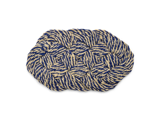 Coco Door Mat - Swirl by HAY - Blue and Off White