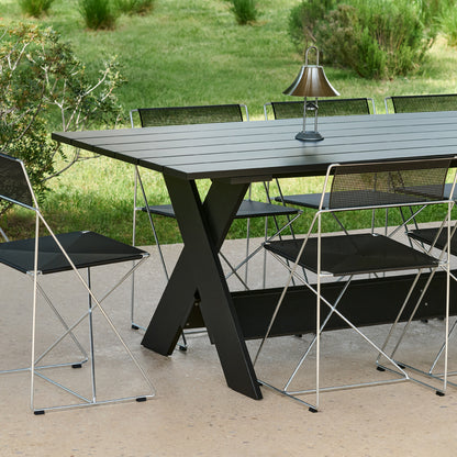 X-Line Chair Outdoor by HAY – Hot Galvanised Steel Frame / Black Seat and Back