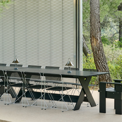 X-Line Chair Outdoor by HAY – Hot Galvanised Steel Frame / Black Seat and Back