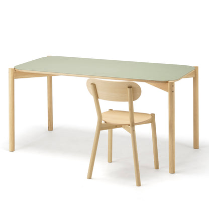 Castor Table by Karimoku New Standard - Olive Linoleum