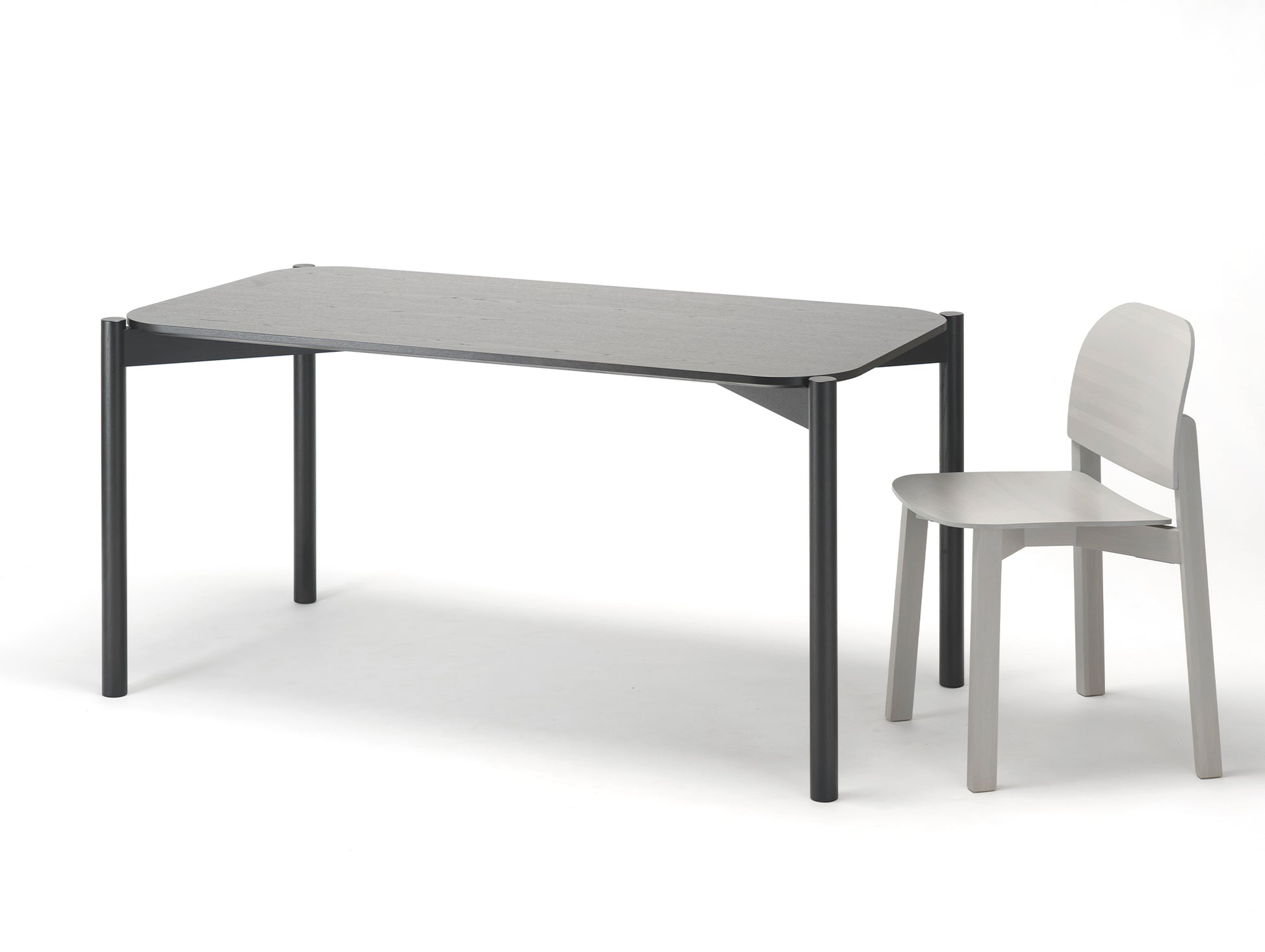 Castor Table by Karimoku New Standard -  Black Lacquered Oak