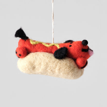Frank, The Hotdog Dog Felt Hanging Decoration