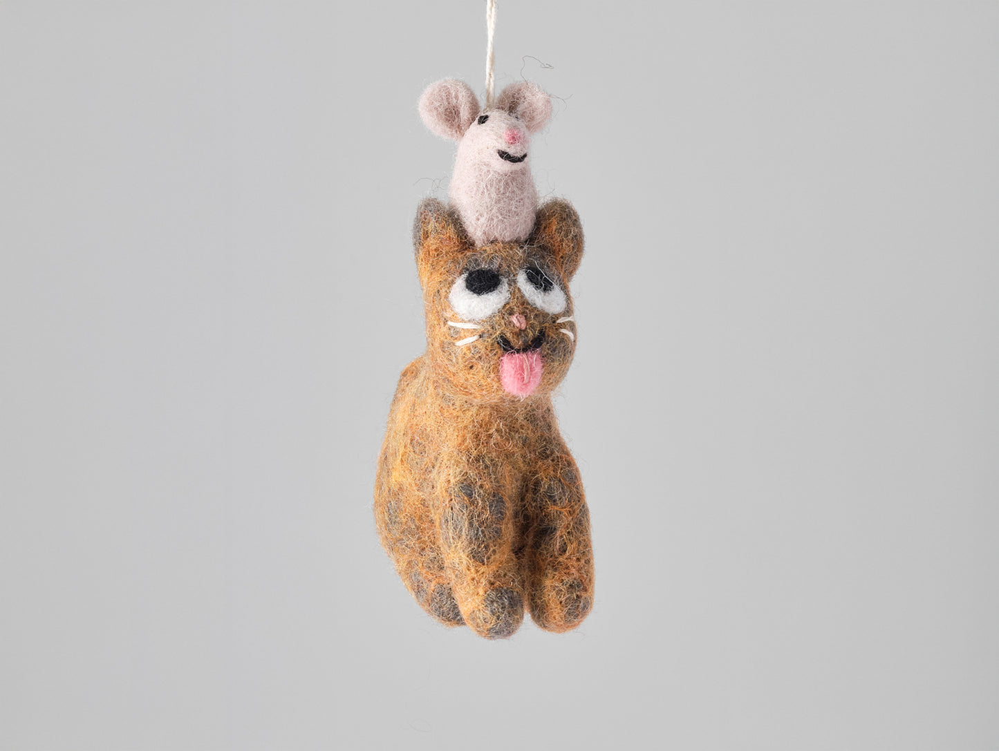 Cat Felted Hanging Decorations by Wrap Stationery - Clint