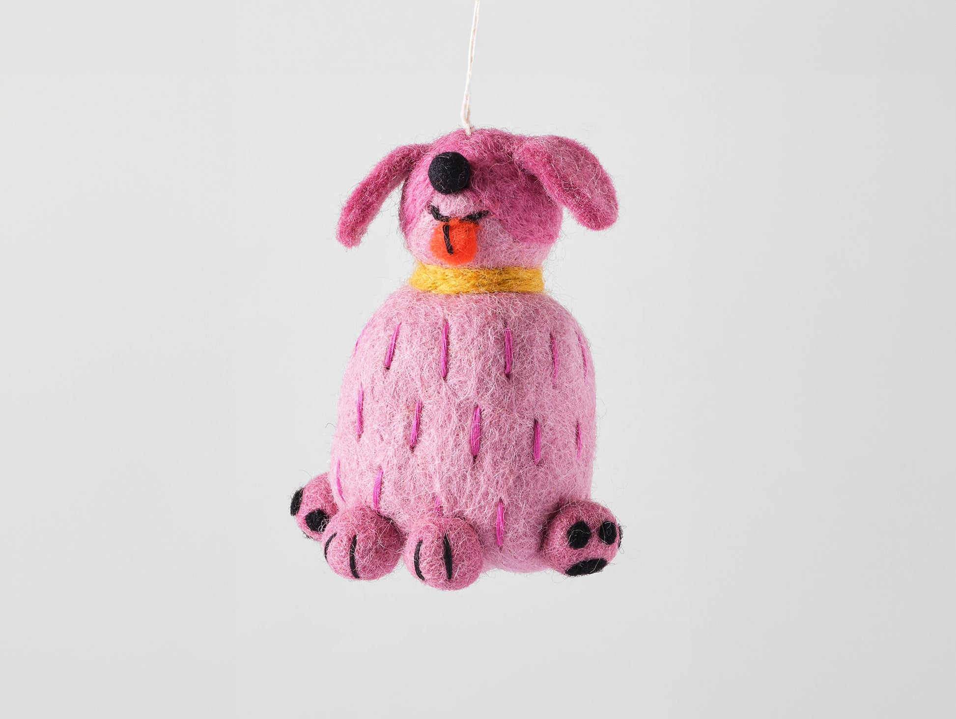 Dog Felted Hanging Decorations by Wrap Stationery - Tina, The Pink Dog