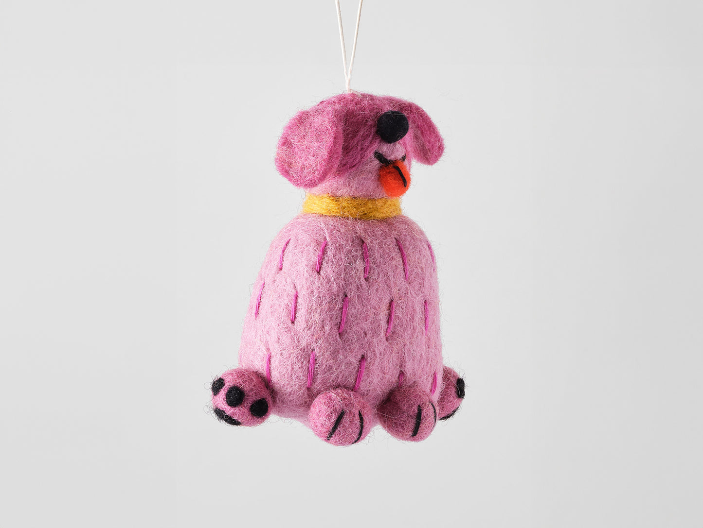 Dog Felted Hanging Decorations by Wrap Stationery - Tina, The Pink Dog