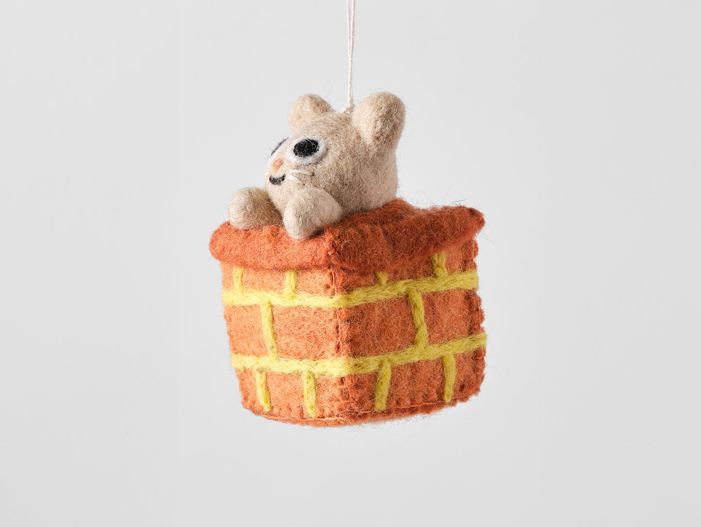 Cat Felted Hanging Decorations by Wrap Stationery - Simbi, Cat in Chimney