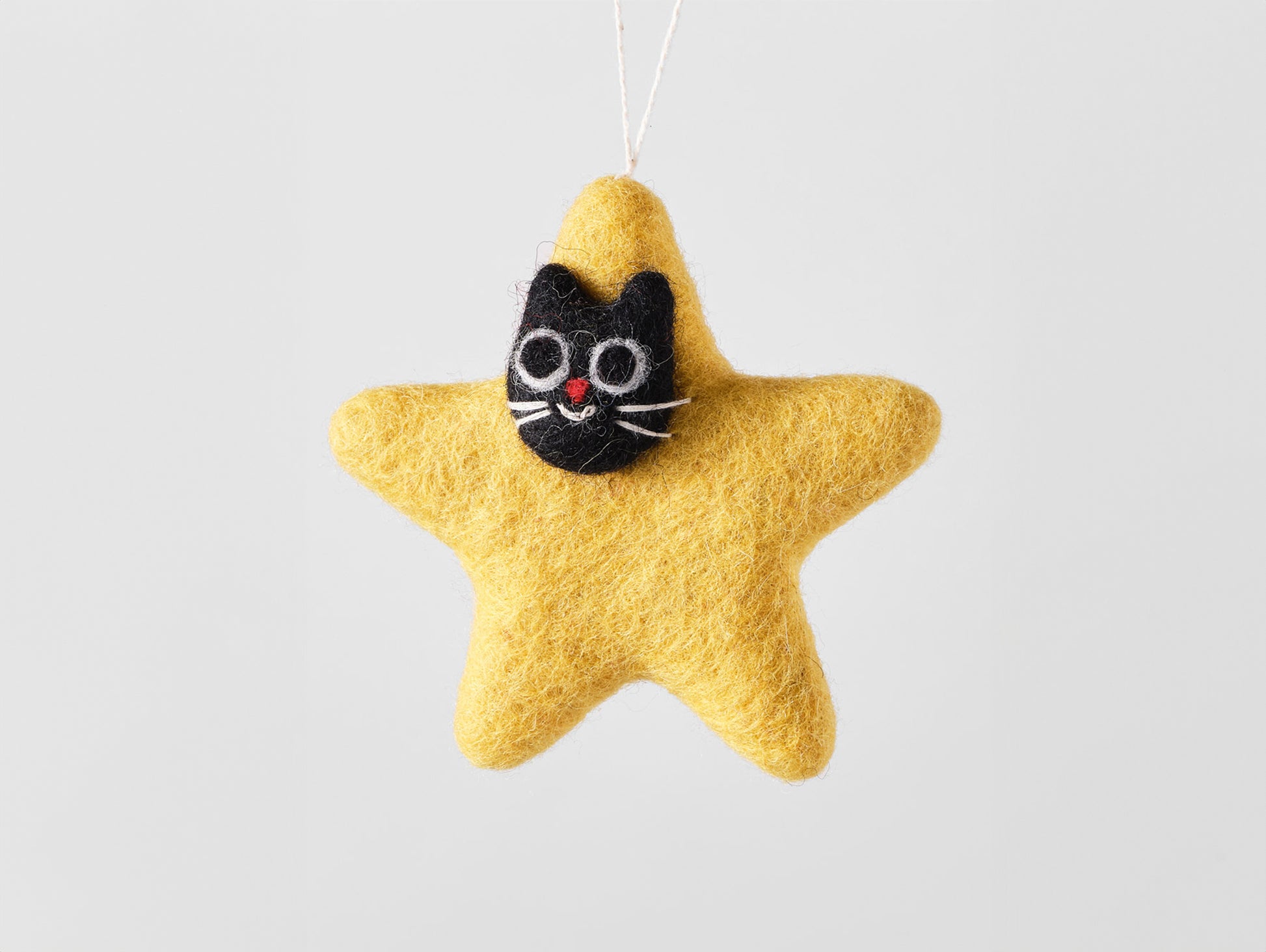 Cat Felted Hanging Decorations by Wrap Stationery - Stella, Cat Star