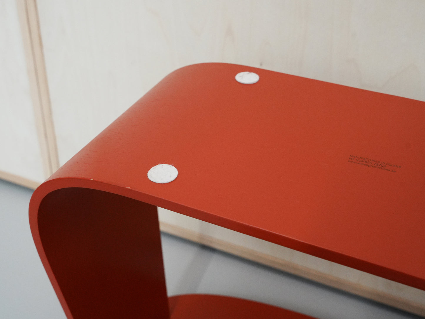 Harry Stool / Red Lacquered Oak / Ex-Display