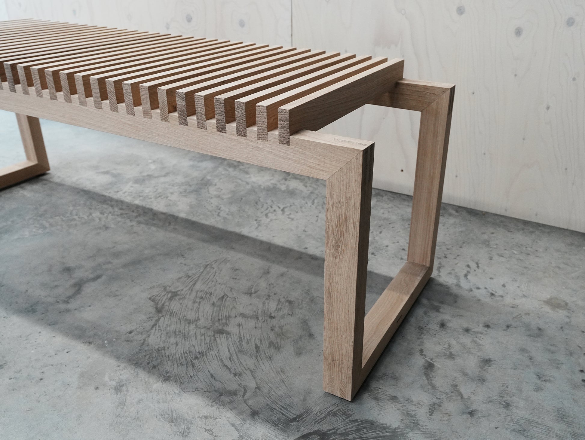 Cutter Bench / Untreated Oak / Open Box by Fritz Hansen