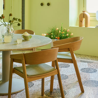 Midst Table Marble by Muuto - Grey Marble Tabletop / Grey Steel Base