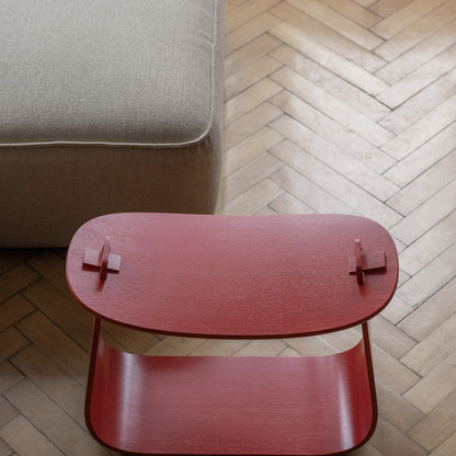 Harry Stool / Red Lacquered Oak / Ex-Display