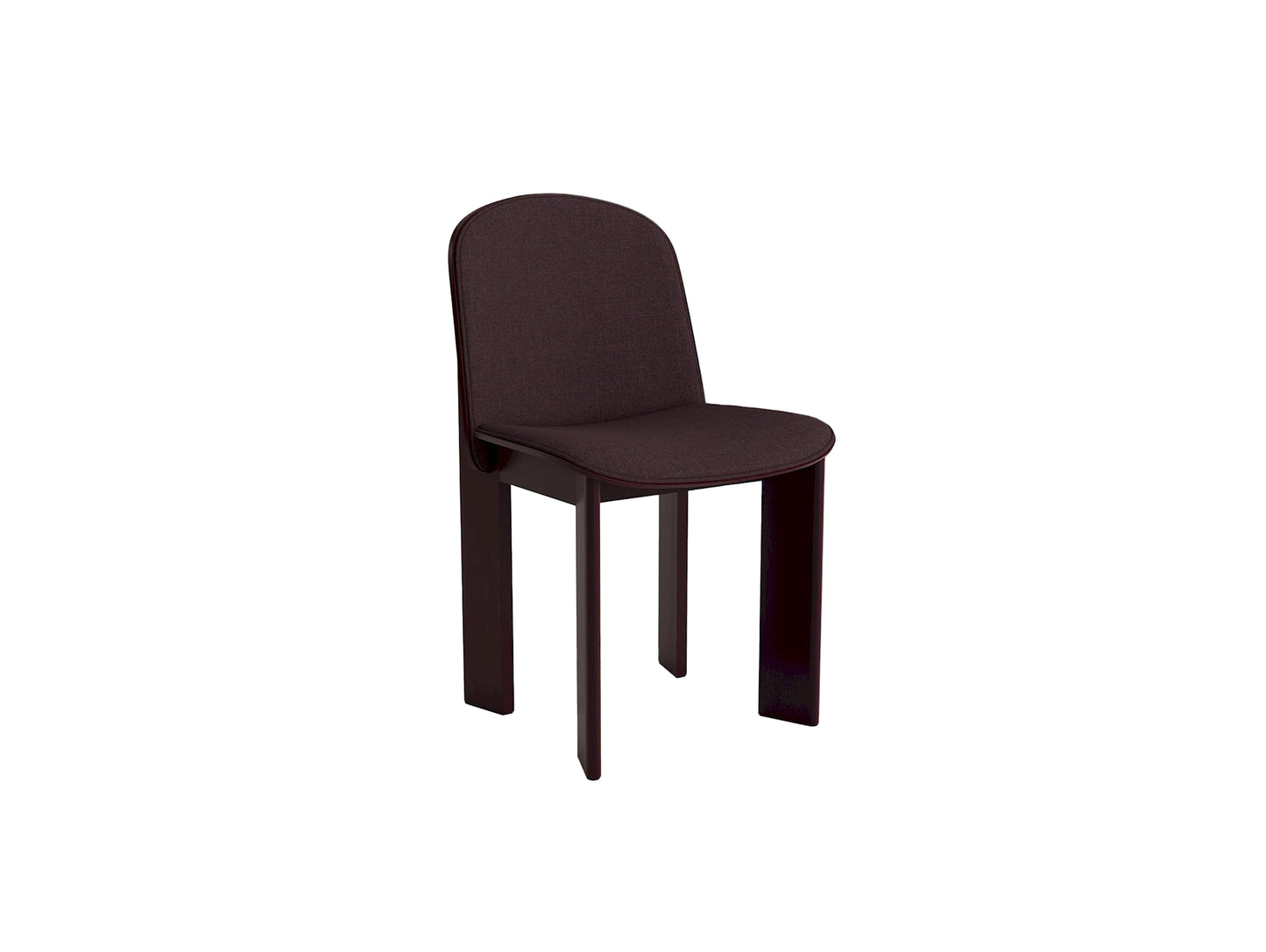 Chisel 65 Chair Front Upholstery by HAY - Dark Bordeaux Lacquered Beech / Remix 3 373