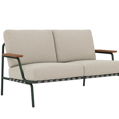 Settle 2-Seater Sofa by Muuto / Dark Green Frame / Ribbed Weave 03