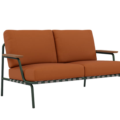 Settle 2-Seater Sofa by Muuto / Dark Green Frame / Ribbed Weave 09
