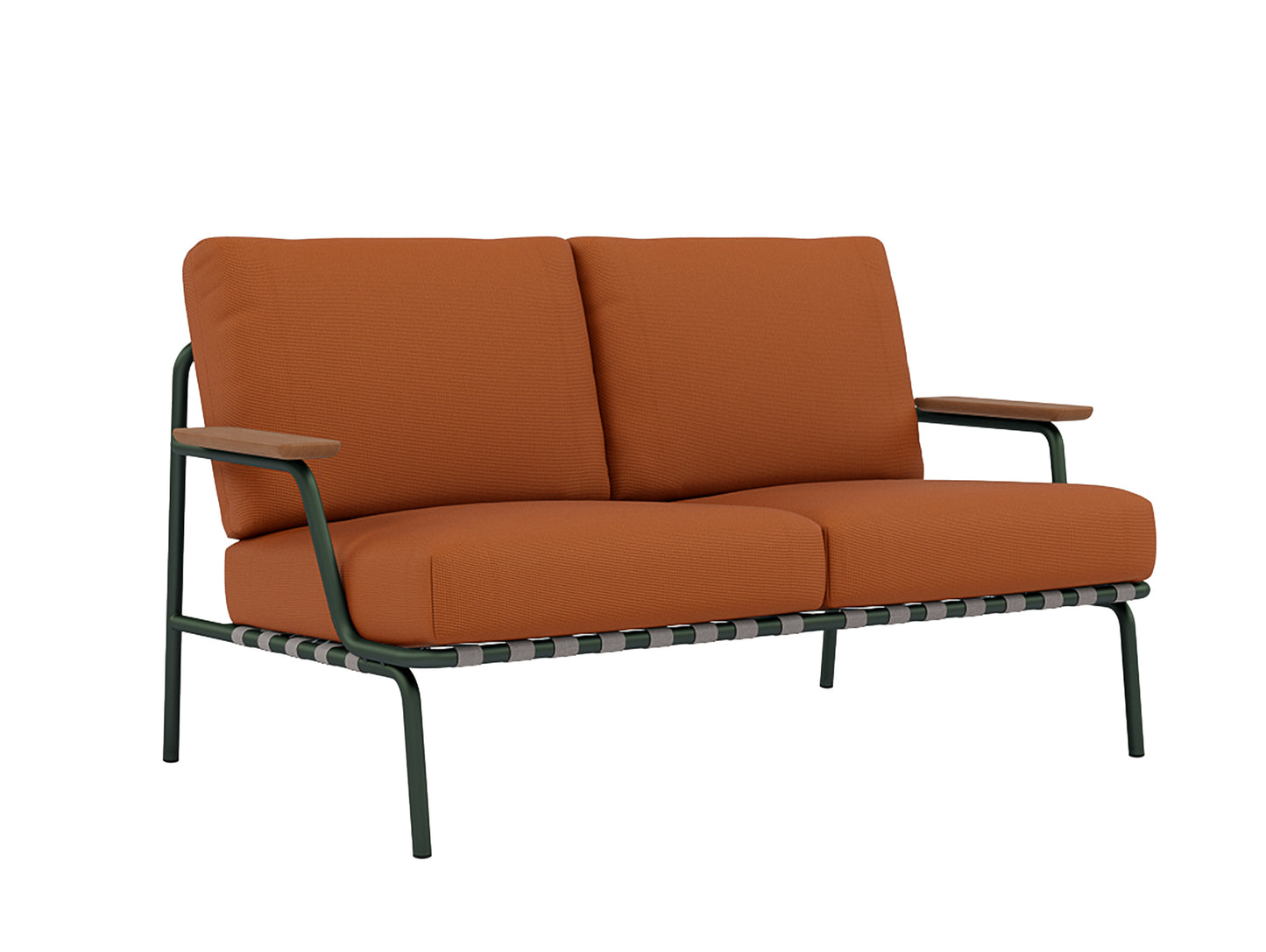 Settle 2-Seater Sofa by Muuto / Dark Green Frame / Ribbed Weave 09