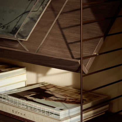 String System Magazine Shelf by String - Dark Oak