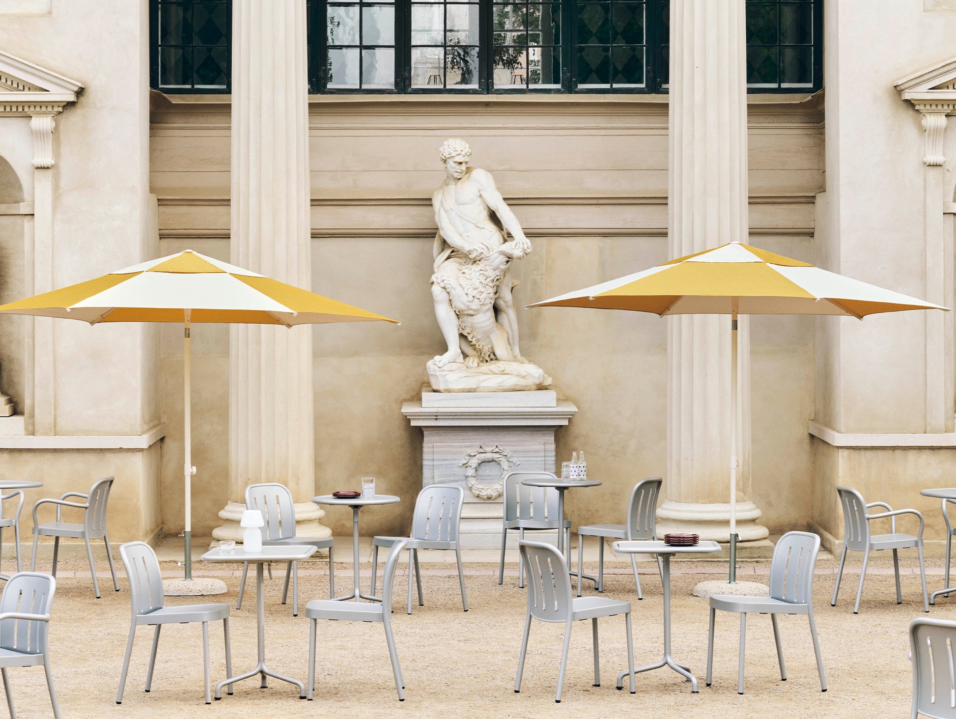 Terrazza Parasol by HAY - Hexagon / Off White and Ochre