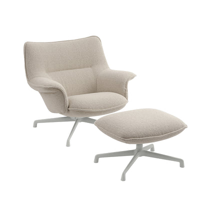 Doze Lounge Chair Low Back - Swivel Base by Muuto / Hearth 007 / Grey Base