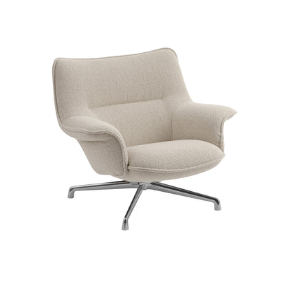 Doze Lounge Chair Low Back - Swivel Base by Muuto / Hearth 007 / Polished Aluminum Base
