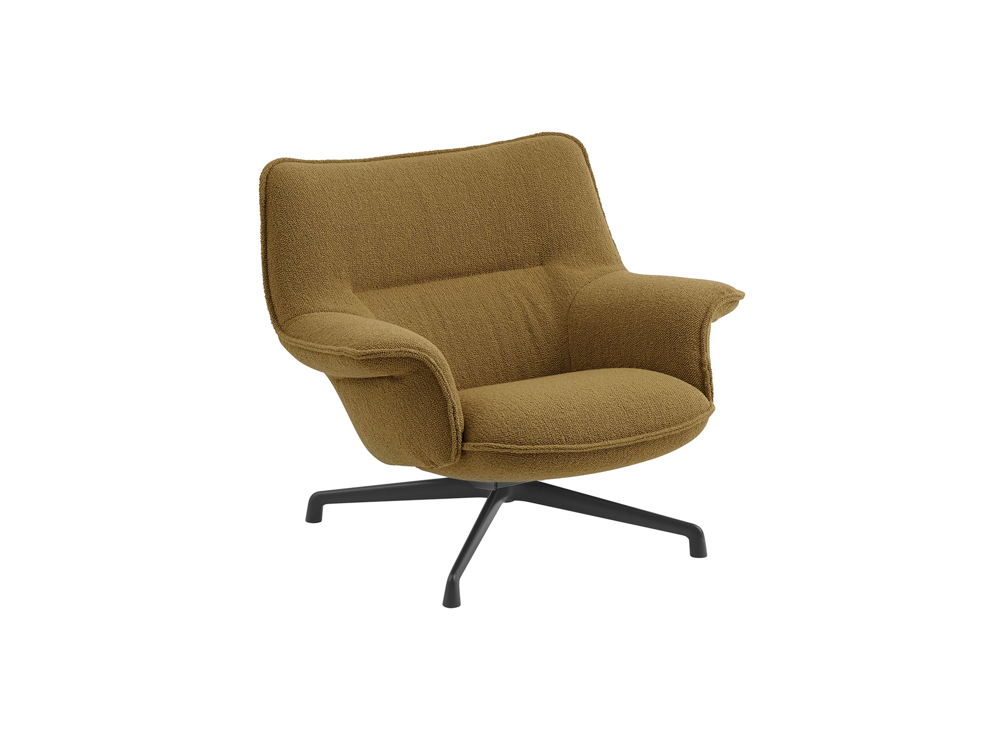 Doze Lounge Chair Low Back - Swivel Base by Muuto / Hearth 008 / Grey Base