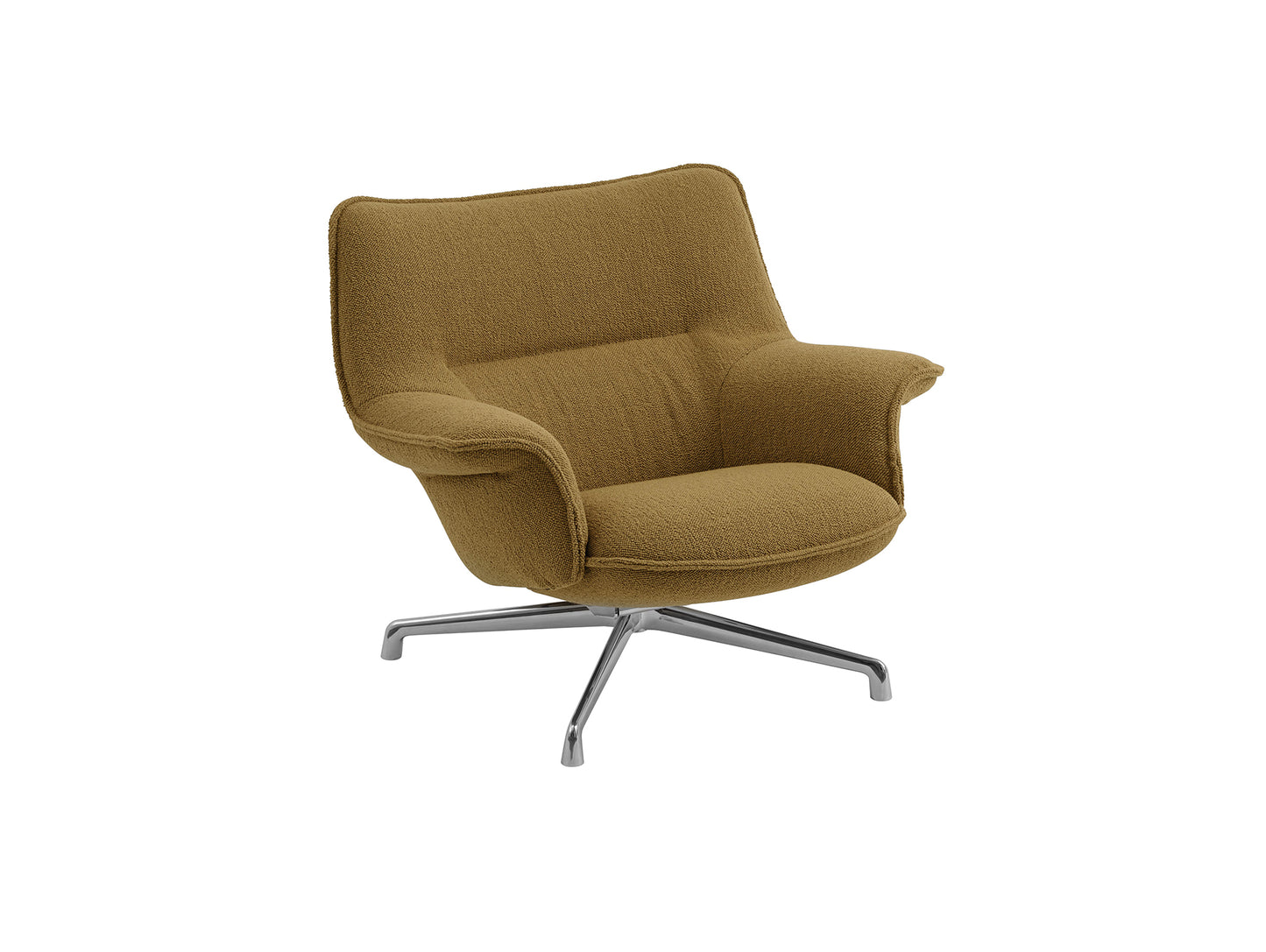 Doze Lounge Chair Low Back - Swivel Base by Muuto / Hearth 008 / Polished Aluminum Base