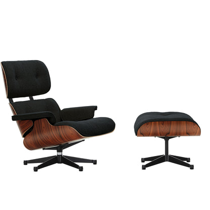 Eames Lounge Chair by Vitra - Santos palisander / 11 Anthracite Black Nubia