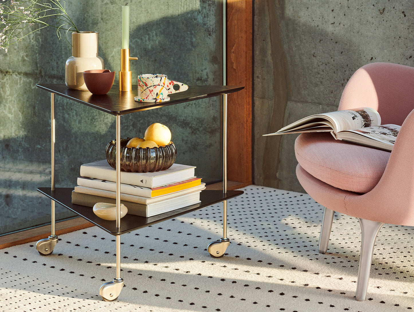 AJ Trolley by Fritz Hansen - Clear Lacquered Walnut Veneer