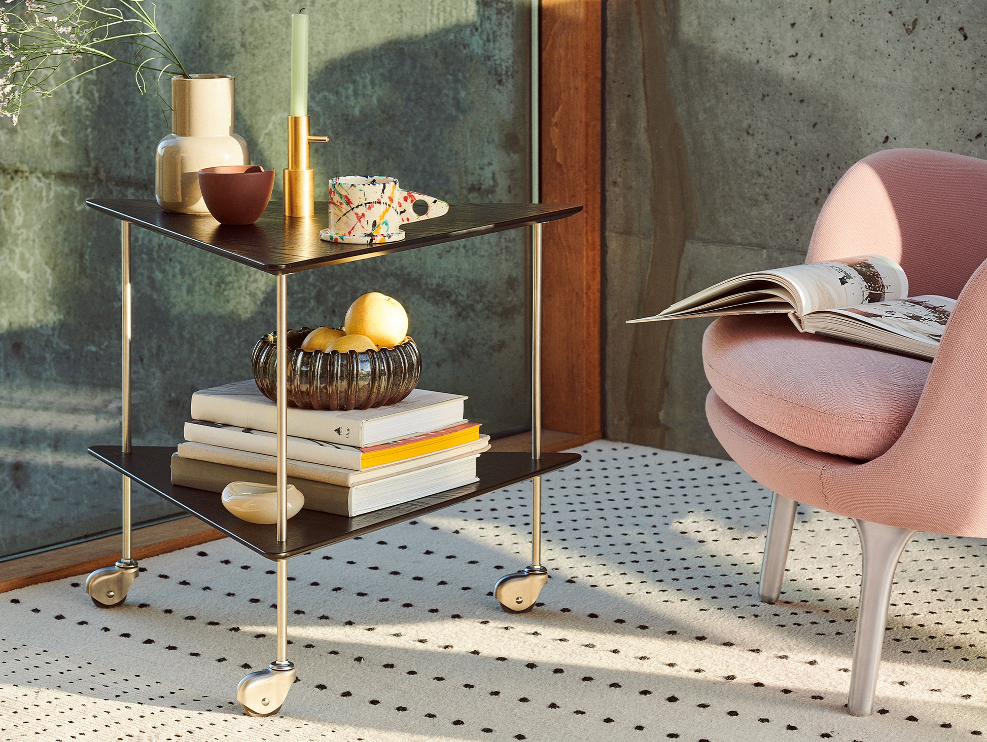 AJ Trolley by Fritz Hansen - Clear Lacquered Walnut Veneer