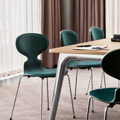 Ant Chair Front Upholstered 4 Legs by Fritz Hansen - Evergreen Lacquered Shell / Vidar 4 1062