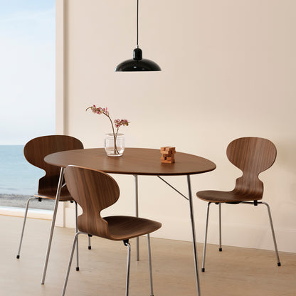 Ant Chair 4 Legs by Fritz Hansen - Natural Veneer Shell / Chromed Steel Base / Walnut