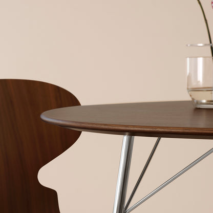 Ant Chair 4 Legs by Fritz Hansen - Walnut Veneer Shell / Chromed Steel Base 