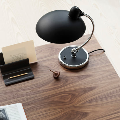 Kaiser Idell Luxus Table Lamp by Fritz Hansen - Matt Black Shade with Chrome Base