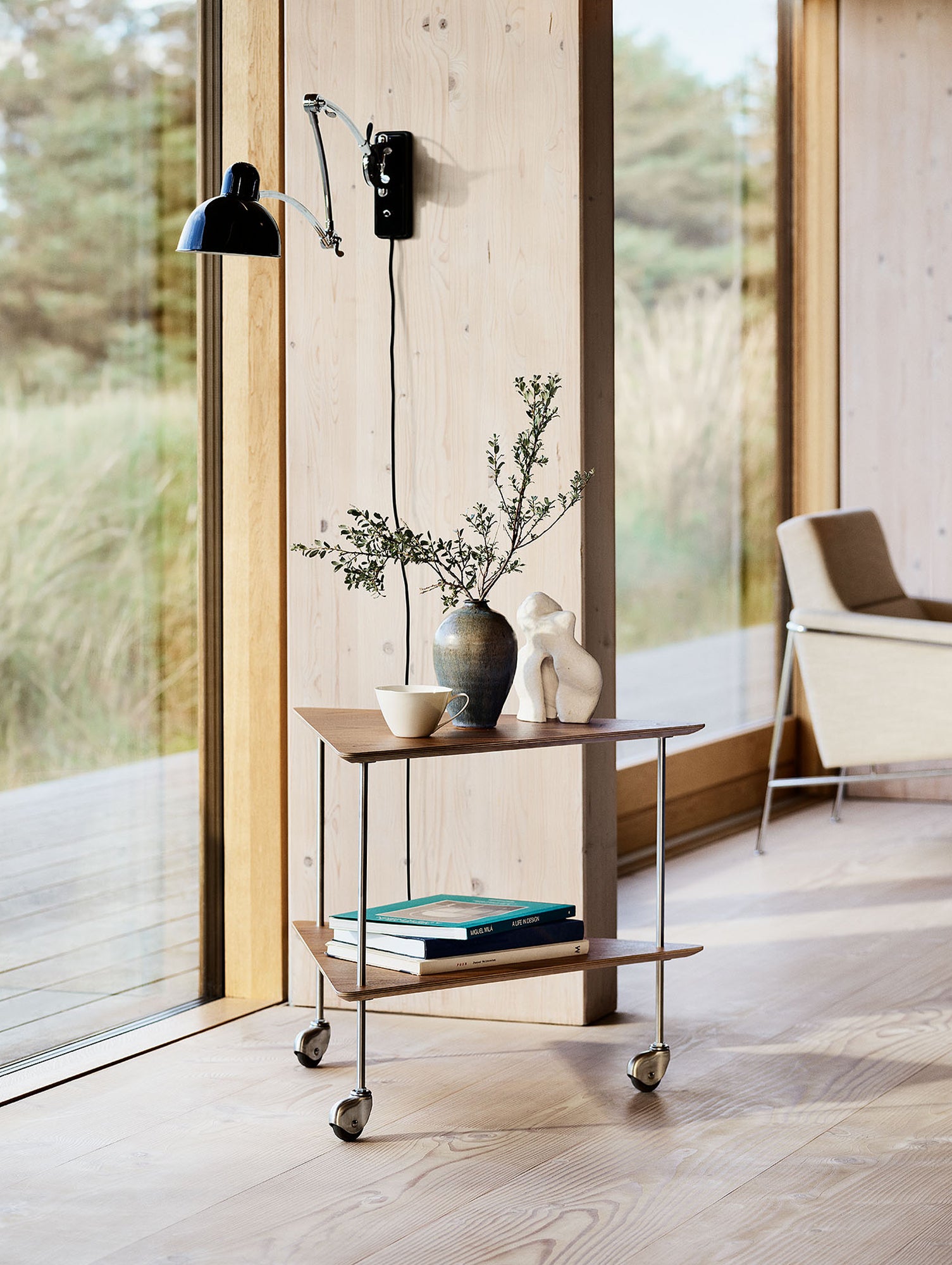 AJ Trolley by Fritz Hansen - Clear Lacquered Walnut Veneer