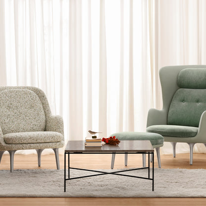 Fri Lounge Chair JH4 - Single Upholstery by Fritz Hansen / Atom White