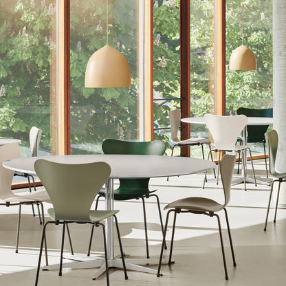 Series 7™ 3107 Dining Chair by Fritz Hansen - Olive Green, Ever Green, Light Beige 