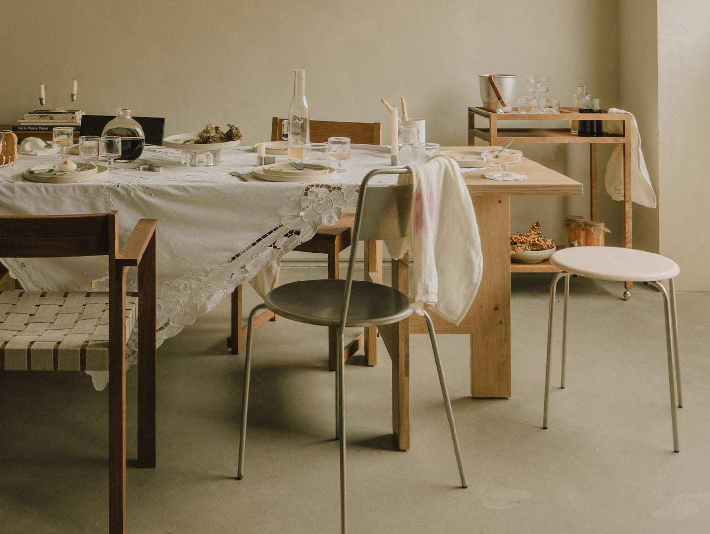 Petit Rond Stool - Leather Seat by Frama