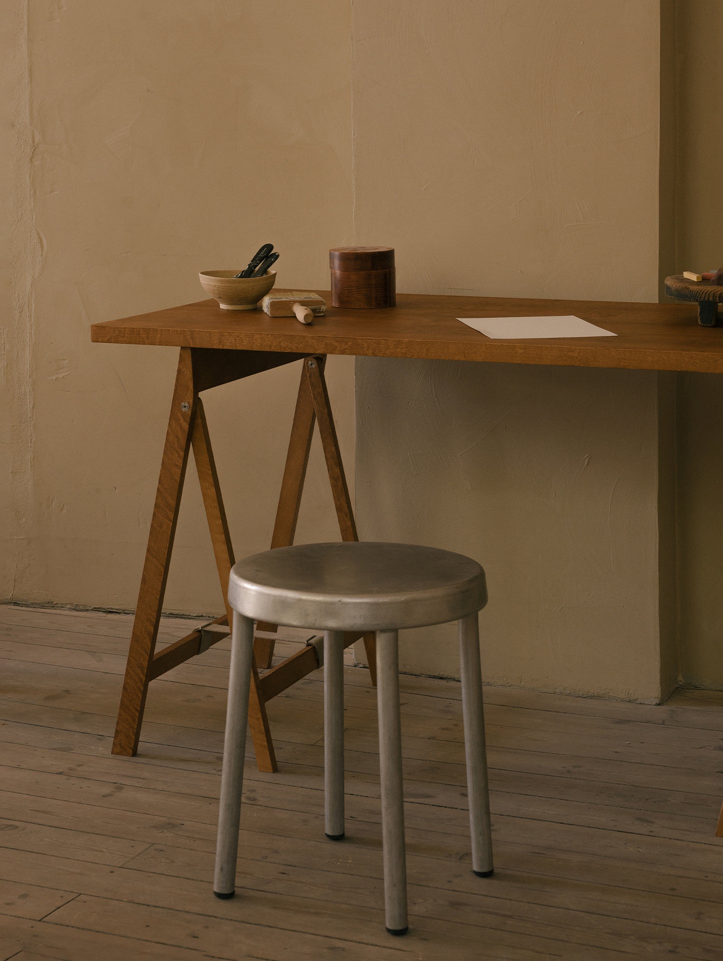 Folding Flat Trestle Table by Frama