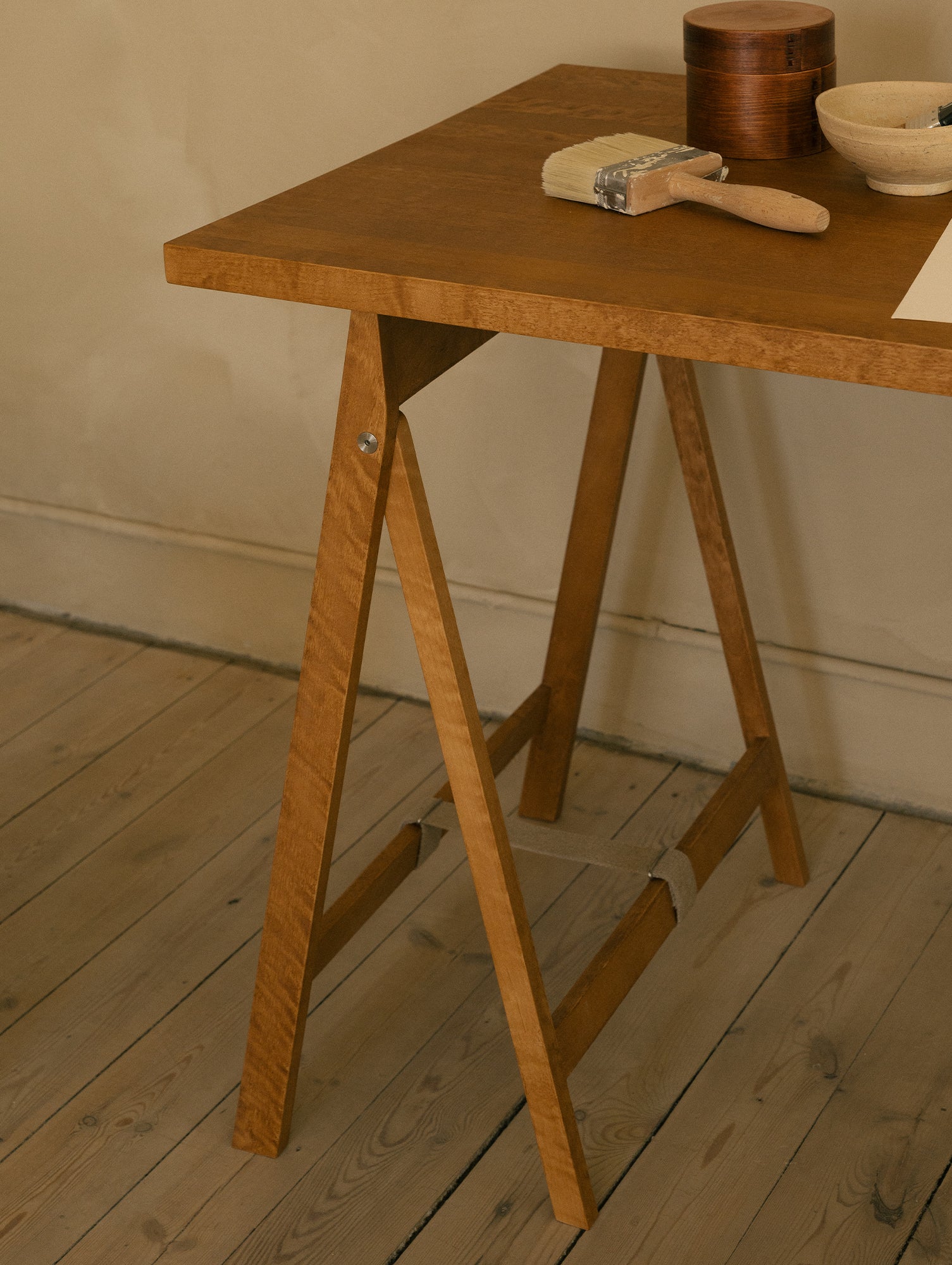 Folding Flat Trestle Table by Frama