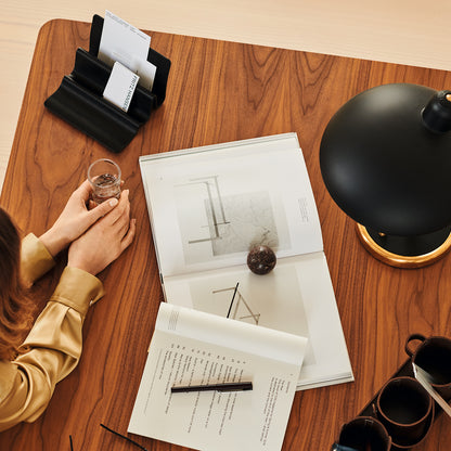 Kaiser Idell Luxus Table Lamp by Fritz Hansen - Matt Black Shade with Brass Base