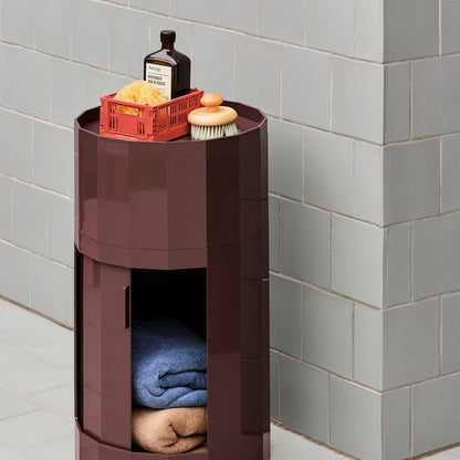 Facet Cabinet High by HAY - Burgundy