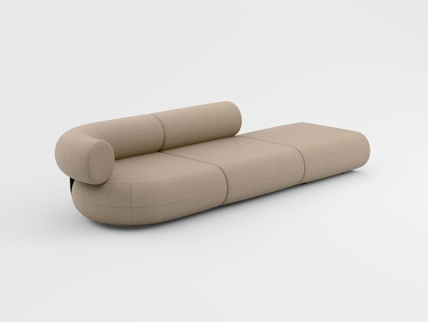 Fat 3-Seater Modular Sofa by Tom Dixon - Right Open End /  Left Armrest / Tom Dixon Boucle 84