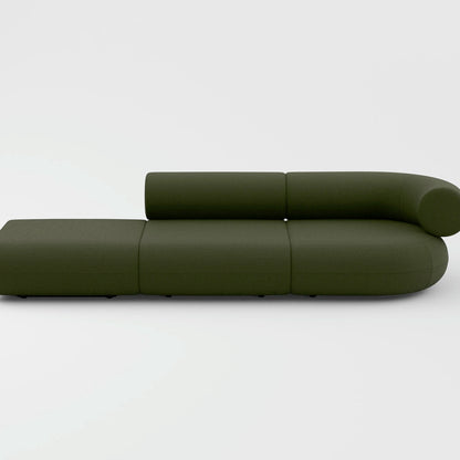 Fat 3-Seater Modular Sofa by Tom Dixon - Left Open End /  Right Armrest / Linara 100