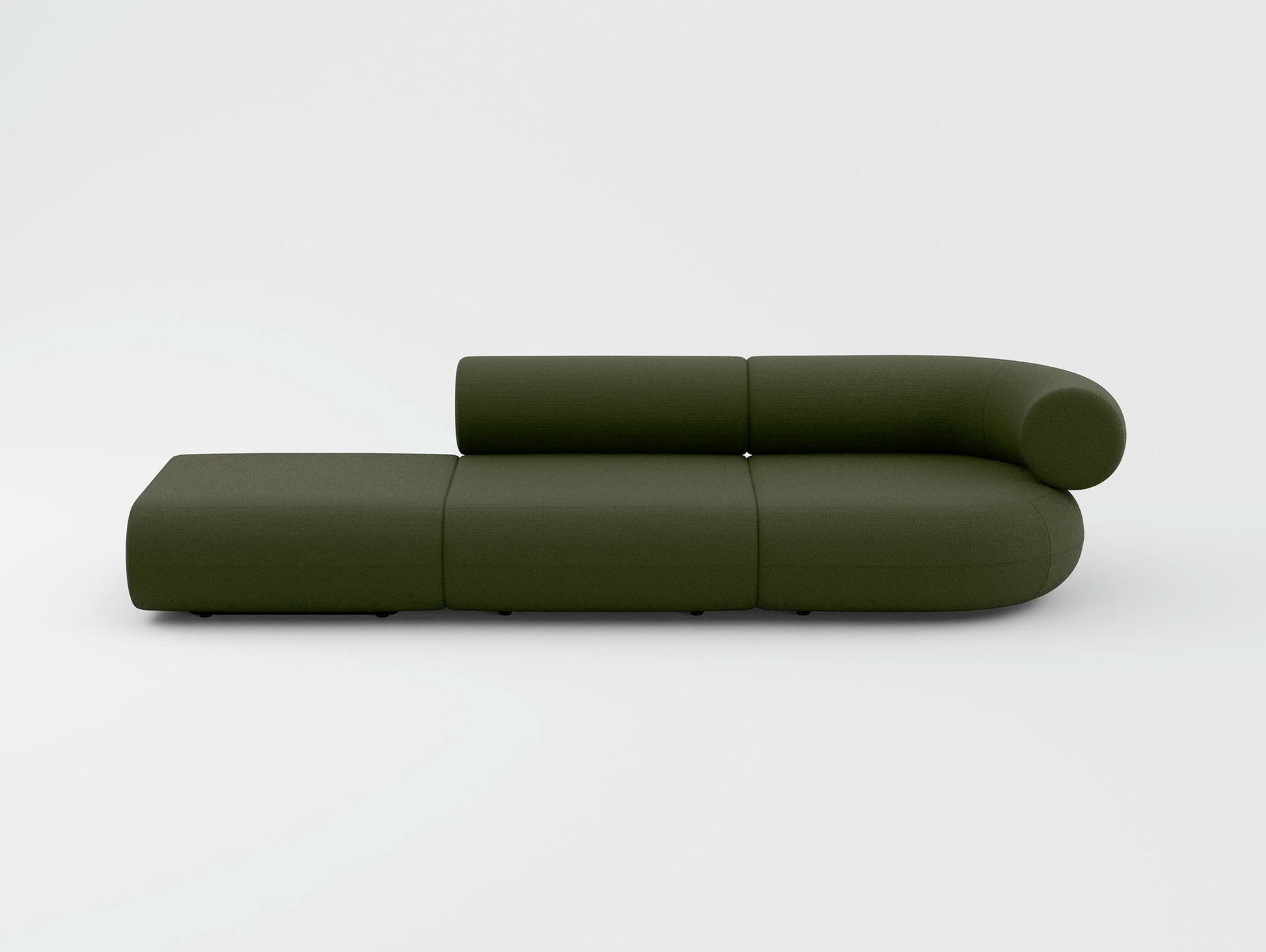 Fat 3-Seater Modular Sofa by Tom Dixon - Left Open End /  Right Armrest / Linara 100