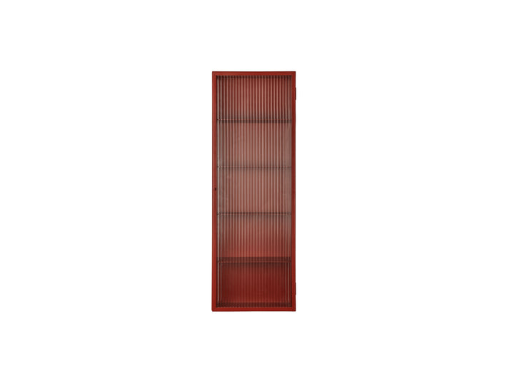 Haze Wall Cabinet - Tall by Ferm Living - Oxide Red / Reeded Glass