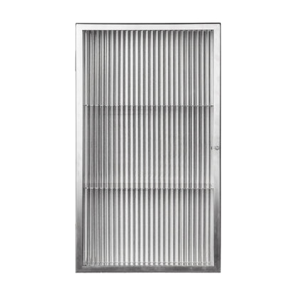Haze Wall Cabinet by Ferm Living - Stainless Steel / Reeded Glass