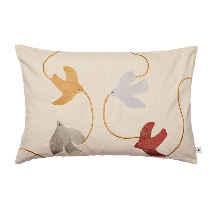 Swif Bird Embroidered Cushion by Ferm Living