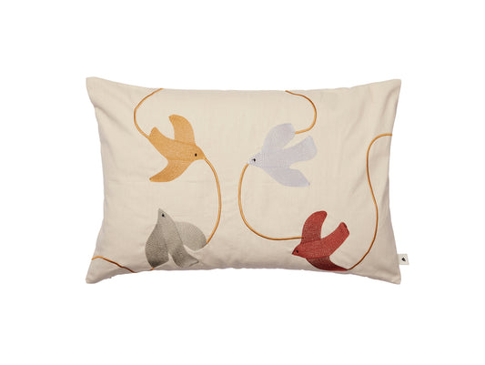Swif Bird Embroidered Cushion by Ferm Living