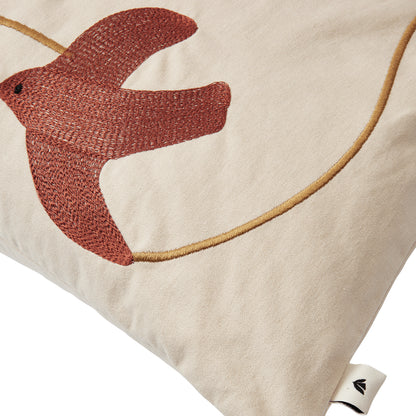 Swif Bird Embroidered Cushion by Ferm Living