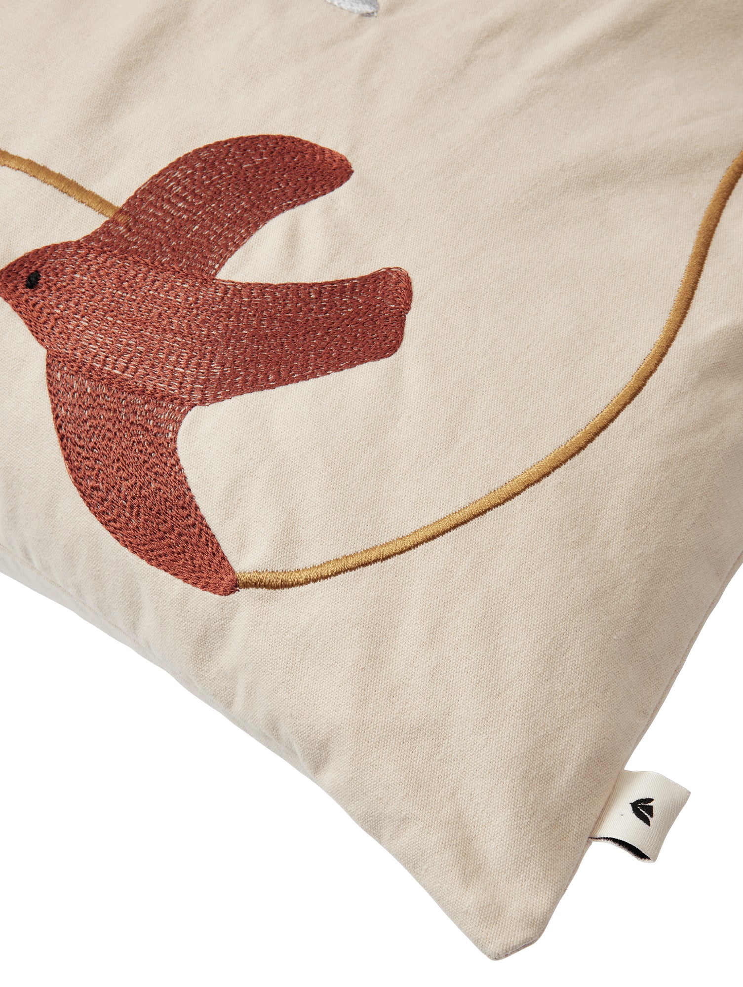 Swif Bird Embroidered Cushion by Ferm Living