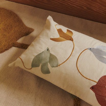 Swif Bird Embroidered Cushion by Ferm Living